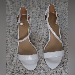Michael Kors White Ankle Strap Heels Sandals Size 8.5